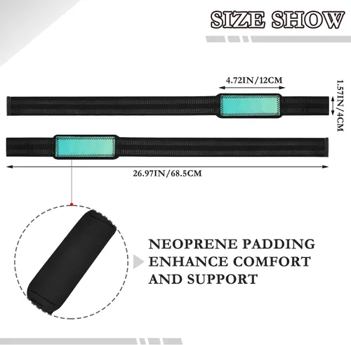 Vista 3 de Turquoise Gradient Lifting Wrist Strap 26" Anti Slip Working Out Gym Accessories for Weightlifting, Bodybuilding, Powerlifting, Strength Training