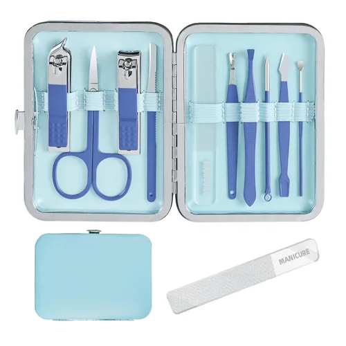 Vista 9 de Kit de manicura y pedicura profesional para hombres, kit de cuidado de uñas, kit de cuidado de uñas para hombre, cortaúñas de uñas y pies
