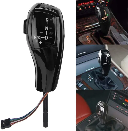 Vista 4 de Akozon Pomo de palanca de cambios F30 LHD LED automático Kit de cambio de cambio de cabeza para E81 E84 E89 E90 E91 E92 E93 (negro azabache)