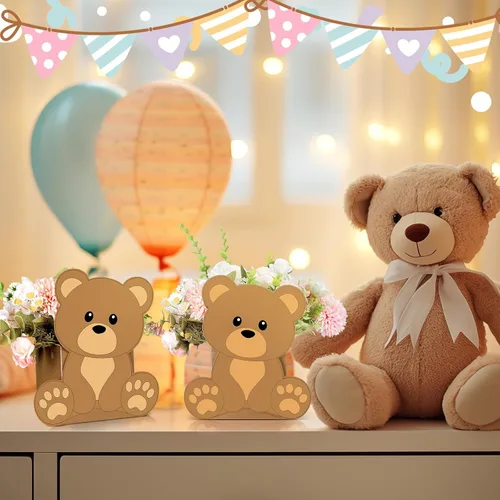 Vista 6 de Hushee - Juego de 12 centros de mesa con diseño de oso para baby shower
