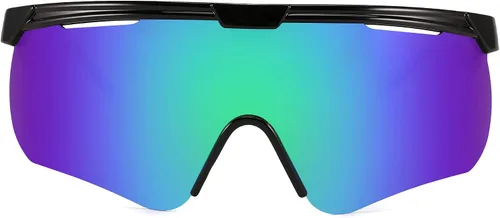 Vista 2 de FEISEDY Gafas de sol para hombres y mujeres, polarizadas grandes retro sin montura TR90 marco para béisbol, ciclismo, deportes B4073