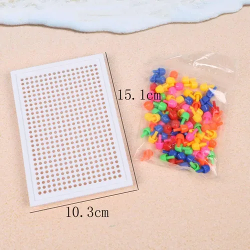 Vista 2 de ibasenice 93pcs Mushroom Puzzle Peg Board for Kids Puzzels Kids Pegboard Jigsaw Mushroom Nail Jigsaw Pegboard Three-Dimensional Plug Board Child