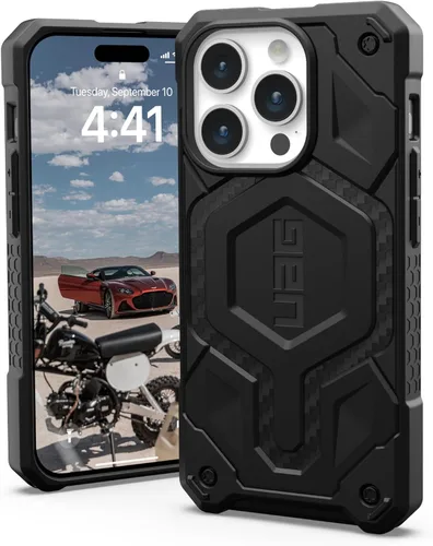 Vista 13 de URBAN ARMOR GEAR UAG Funda [Versión Actualizada] Compatible con Funda para iPhone 15 Pro de 6.1" Monarch Pro Negro Imán Integrado Compatible