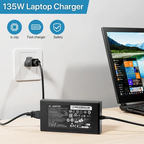 Vista 6 de HNHTKJ Cargador de portátil de 135 W para Acer Nitro 5 135 W 19 V 7.1 A cargador de 0.217 in x 0.067 in, para Acer Nitro V15 V14 V16 ANV15 ANV14