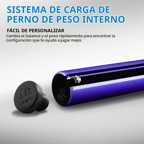 Vista 6 de RHINO Nebula 2 Low Deflection Carbon Pool Cue - Sport Wrap Amatista púrpura