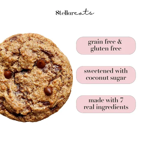 Vista 4 de Stellar Eats Mezcla para hornear galletas con chispas de chocolate, 9.4 onzas, 1 paquete, sin granos, sin gluten, sin lácteos, a base de plantas