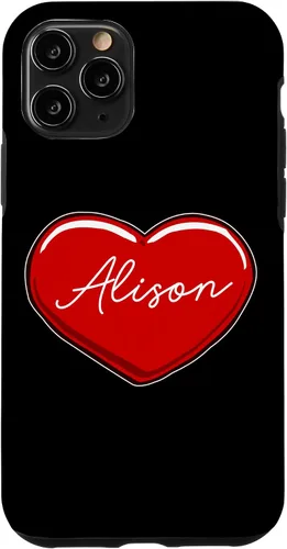 Vista 27 de iPhone 16 Hand Drawn Heart Alison - First Name Hearts I Love Alison Case