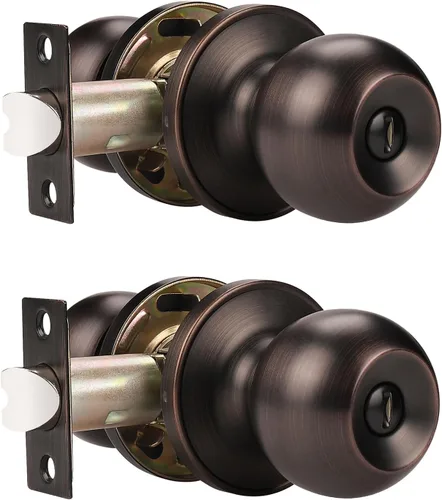 Vista 16 de Probrico Paquete de 1 pomo redondo para puerta de cama/baño, función de privacidad para baño/dormitorio, manija