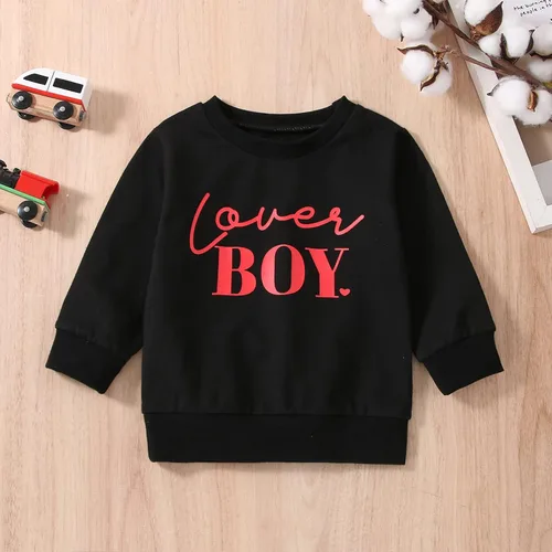 Vista 2 de Sudadera con cuello redondo para el día de San Valentín para bebé, niña, niño, para el día de San Valentín