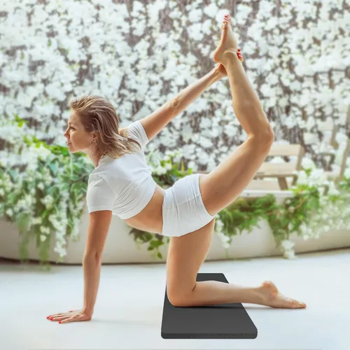 Vista 5 de Cojín de Rodillera para Yoga de 0.8 pulgadas (20mm) de Grosor Esterilla de Yoga con Correa de Transporte para Rodillas, Codos, Muñecas y Espalda sin
