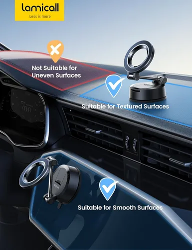 Vista 8 de Lamicall Soporte para automóvil Magsafe [70 libras de succión más fuerte y ultra imanes] Soportes de teléfono para tu automóvil, soporte de teléfono