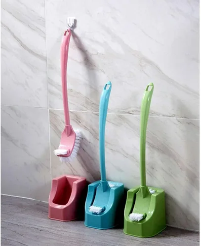 Vista 7 de Escobilla de inodoro y soporte para cepillo de labios autónomo, sistema de limpieza de inodoro para cepillos de inodoro de baño, cepillo de inodoro