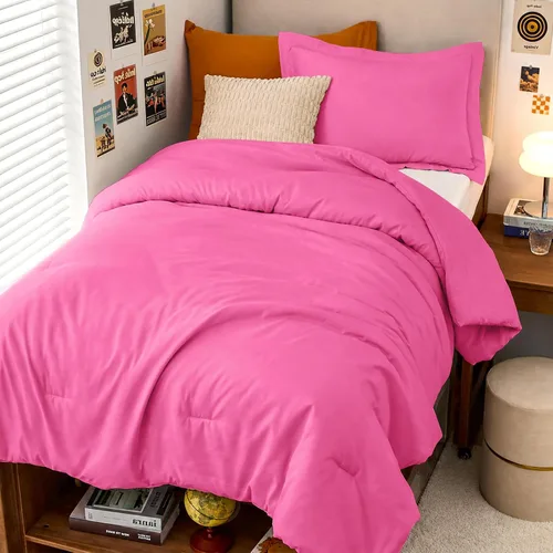Vista 36 de MUXHOMO Juego de edredón beige tamaño individual/individual XL, ropa de cama alternativa ultrasuave para todas las estaciones. El juego de cama