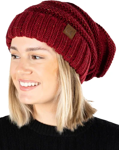 Vista 260 de Funky Junque Gorro de moda de punto trenzado de talla extragrande, grueso, abrigado, suave y holgado