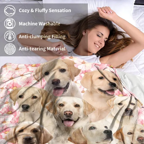 Vista 5 de Manta para Lanzar de Labrador Retriever, Regalos de Labrador Retriever para Amantes de Perros, Manta Suave de Franela para Lanzar, Regalo