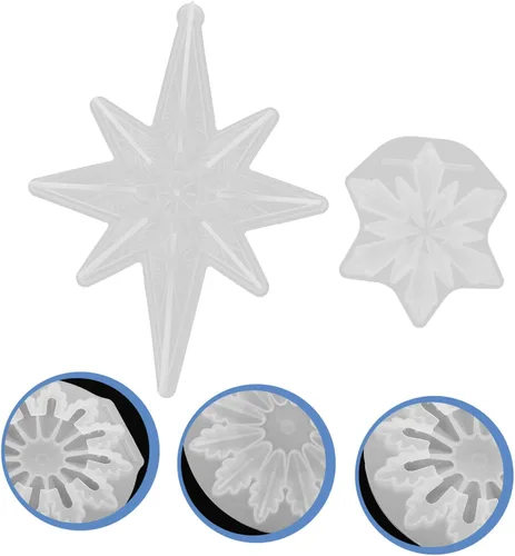 Vista 6 de Didiseaon Moldes de resina para adornos de copo de nieve, 2 piezas, molde de decoración de Navidad, kit de manualidades de Navidad de silicona