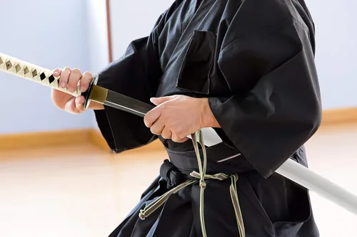 Vista 6 de HMS Espada samurai wakizashi japonesa, Warrior Tsuba, acero al carbono 1045, forjado a mano templado por calor, espiga completa, afilada