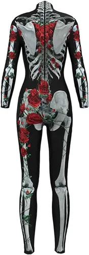 Vista 2 de Honeystore - Disfraz de esqueleto para mujer o Navidad, traje, traje, trajes ajustados 3D
