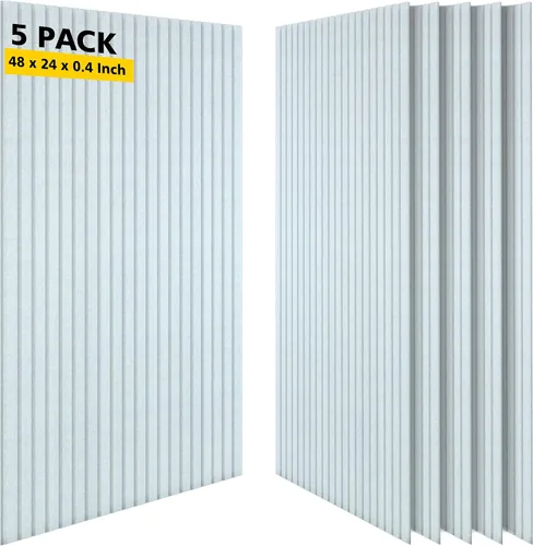 Vista 16 de Paneles acústicos artísticos para pared, paquete de 5 paneles absorbentes de sonido, paneles de pared insonorizados de 47.2 x 23.6 pulgadas, paneles