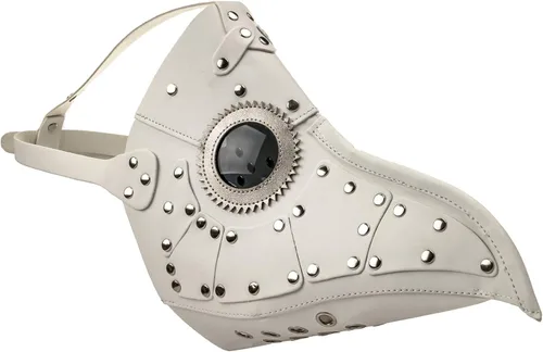 Vista 2 de Máscara de médico, color blanco steampunk