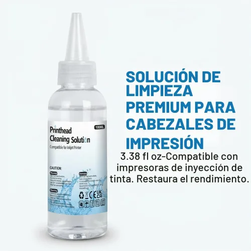 Vista 3 de Kit de limpieza de impresora 3.4 fl oz, solución de limpieza de cabezal de impresión para impresoras de inyección de tinta, compatible con cabezales