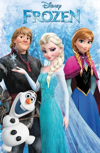 Vista 7 de 24 x 36 pulgadas de Disney Frozen - Póster de pared grupal, 36 pulgadas de largo x 24 pulgadas de ancho, versión enmarcada en negro