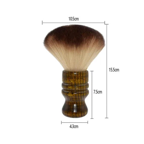 Vista 8 de Cepillo profesional para el cuello de la peluquería de 2 piezas con mango de madera, cepillo de barrido de pelo y kits de corte