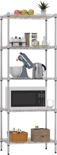 Vista 11 de FDW Estantería ajustable con 3 estantes, estantes de alambre, estantes de metal, estante de almacenamiento, 13 pulgadas de profundidad x 23 pulgadas
