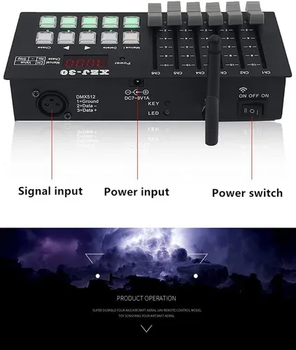 Vista 5 de Mini regulador programable 30CH de DMX512 con pilas 8-10hours para la iluminación de la etapa