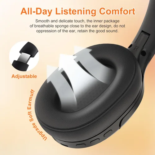 Vista 5 de F2 FM Radio Auriculares inalámbricos Bluetooth 5.2 recargables