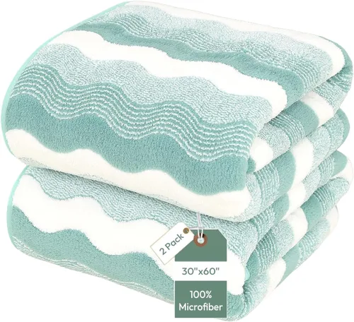 Vista 46 de JML - Toallas de baño de microfibra de gran tamaño (30 x 60 pulgadas), suaves, súper absorbentes y de secado rápido, multiusos para deportes