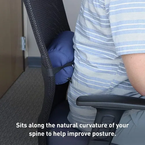 Vista 3 de Body Sport BodyMed - Cojín de apoyo lumbar, firme, negro, soporte de espalda baja para mayor comodidad, ideal para usar en casa, en la oficina