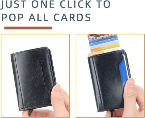 Vista 4 de ZAINJO Wallets For Men Business Credit Card Holder Men's Multifunctional Aluminum Alloy Pickup Bag Mini Slim Wallet Coin Purse Card Holder Wallet