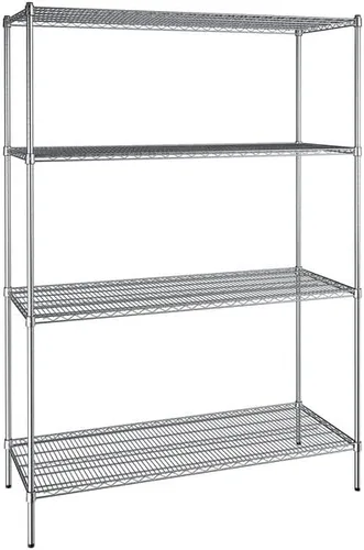 Vista 307 de Kit de 4 estantes de epoxi verde NSF de 21 x 72 pulgadas con postes de 86 pulgadas, estantería de almacenamiento resistente, kit de estantería