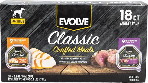 Vista 11 de Evolve Classic Crafted Meals - Comida húmeda para perros con estofado de ternera, 3.5 onzas, paquete de 15