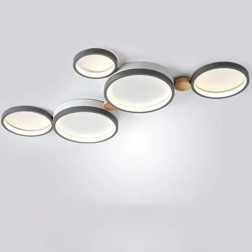 Vista 12 de Lámpara de techo LED de 3 luces, 22 pulgadas, moderna lámpara de techo empotrada de madera de 20 W regulable para sala de estar, dormitorio, cocina