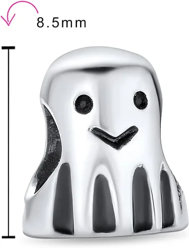 Vista 3 de Spooky Halloween Jack O Lantern Pumpkin Scarecrow Squash Vegetable Garden Food Heart Eyes Charm Bead Women Teen Oxidized .925 Sterling Silver For