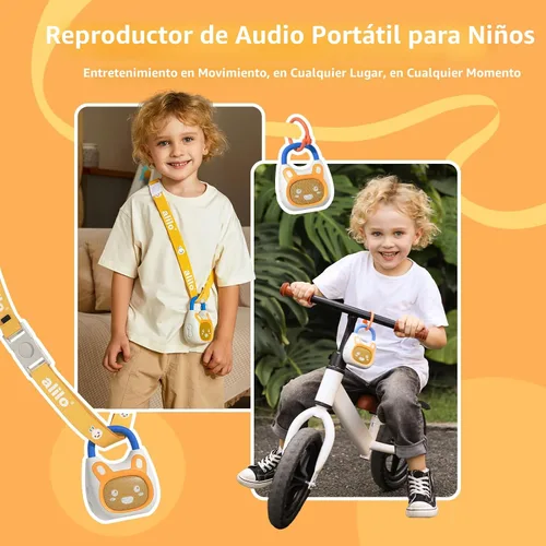 Vista 3 de alilo Pocket Bunny - Reproductor de música portátil para niños, juguetes musicales para niños pequeños, precargado de más de 120