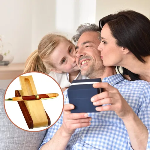 Vista 6 de Outus Bolígrafos de madera, regalos de agradecimiento a los empleados para hombres con estuche de negocios, bolígrafo de escritura hecho a mano