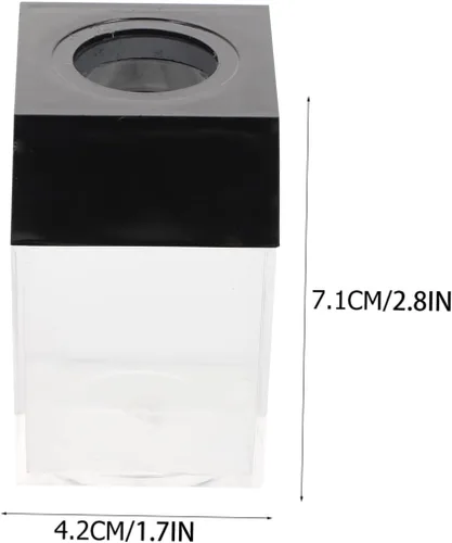 Vista 2 de VILLCASE Dispensador magnético de 2 piezas, dispensador de clip de plástico transparente, organizador de almacenamiento para escritorio, escuela