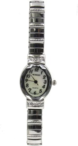 Vista 5 de Reloj de pulsera para mujer con esfera ovalada y detalle de cristal