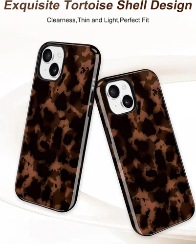Vista 285 de Jusy Funda compatible con MagSafe con estampado de caparazón de tortuga marrón para iPhone 7/8/SE, cubierta protectora de TPU suave magnética