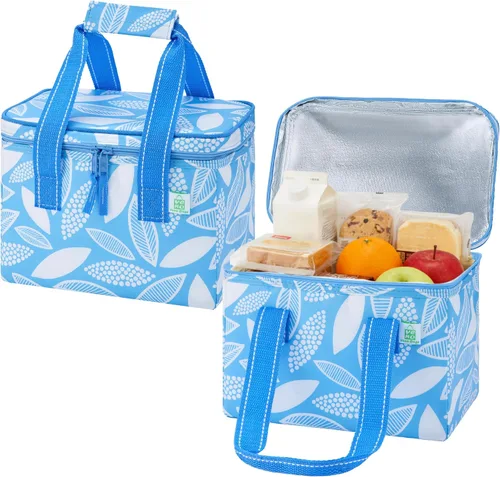 Vista 21 de VENO Paquete de 2 bolsas enfriadoras aisladas para entrega de alimentos, bolsas de compras plegables y reutilizables con cremallera, plegables