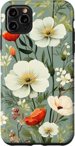 Vista 13 de Sage Green Flower Wildflower Pattern Floral Case for iPhone 17