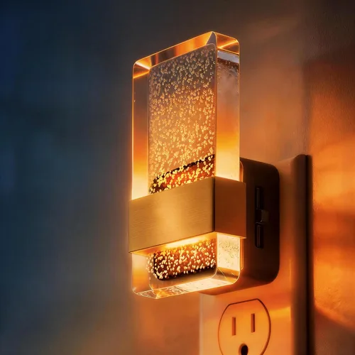 Vista 10 de DORESshop Luces nocturnas LED enchufables a la pared, luz nocturna regulable de 3 niveles, luz nocturna decorativa de burbujas, sensor de atardecer