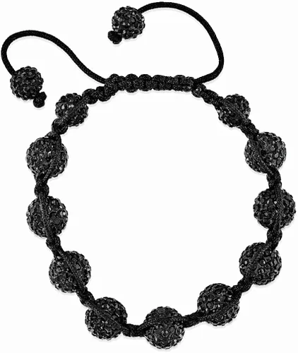 Vista 2 de Icecarats 10mm. negro de abalorio de vidrio enlace pulsera de cordón ajustable de envoltura elástica