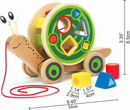 Vista 5 de Hape Juguete para bebé de madera Caracol para pasear.