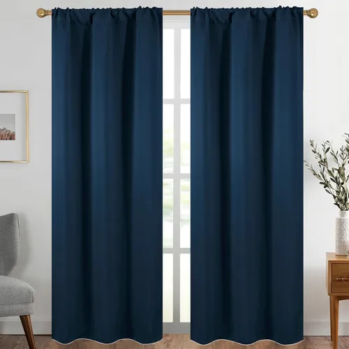 Vista 87 de Diraysid Cortinas opacas beige para dormitorio y sala de estar, cortinas con aislamiento térmico para oscurecer la habitación, 42 x 63 pulgadas, 2