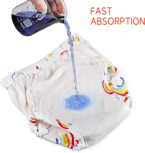Vista 3 de Pantalones de entrenamiento para ir al baño para niñas 2T, 3T, 4T, ropa interior de entrenamiento para bebés y niñas, paquete de 4, 1 Count