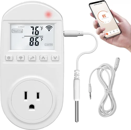 Vista 8 de briidea - Toma de temperatura controlada, salida de termostato compatible con aire acondicionado de ventana, calentadores de espacio, ventiladores